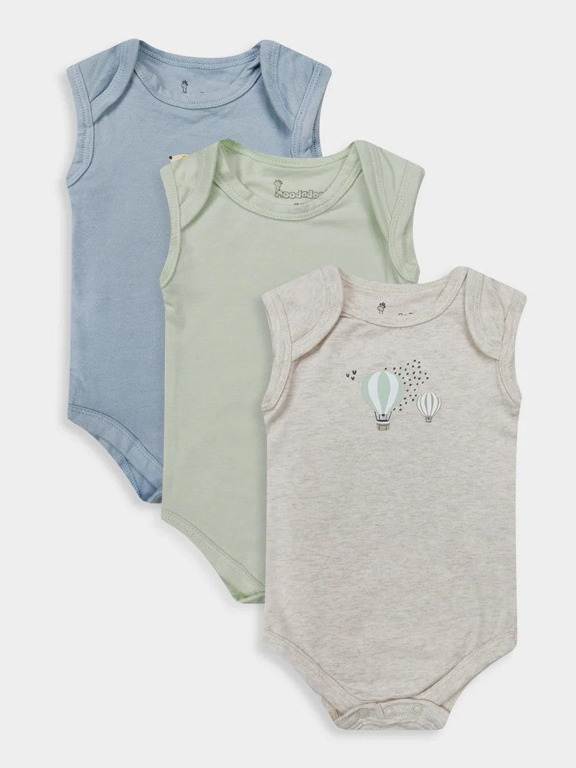 Baby 3 pack Sleeveless Body Suits Mixed