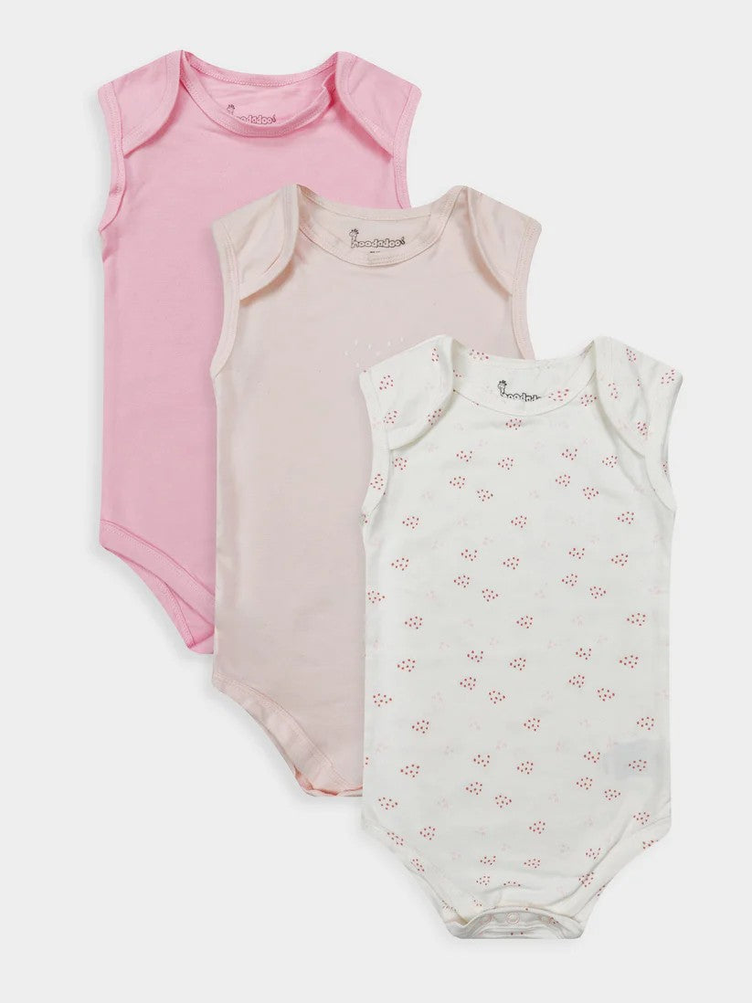 Baby 3 pack Sleeveless Body Suits Mixed
