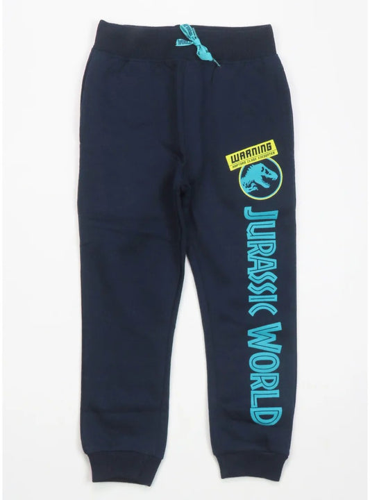Boys Blue Printed Fleece Jogger