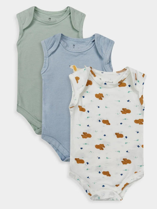 Baby 3 pack Sleeveless Body Suits Mixed