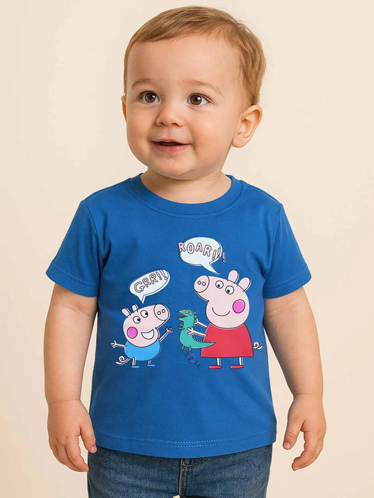 Boys Printed Blue T-Shirt
